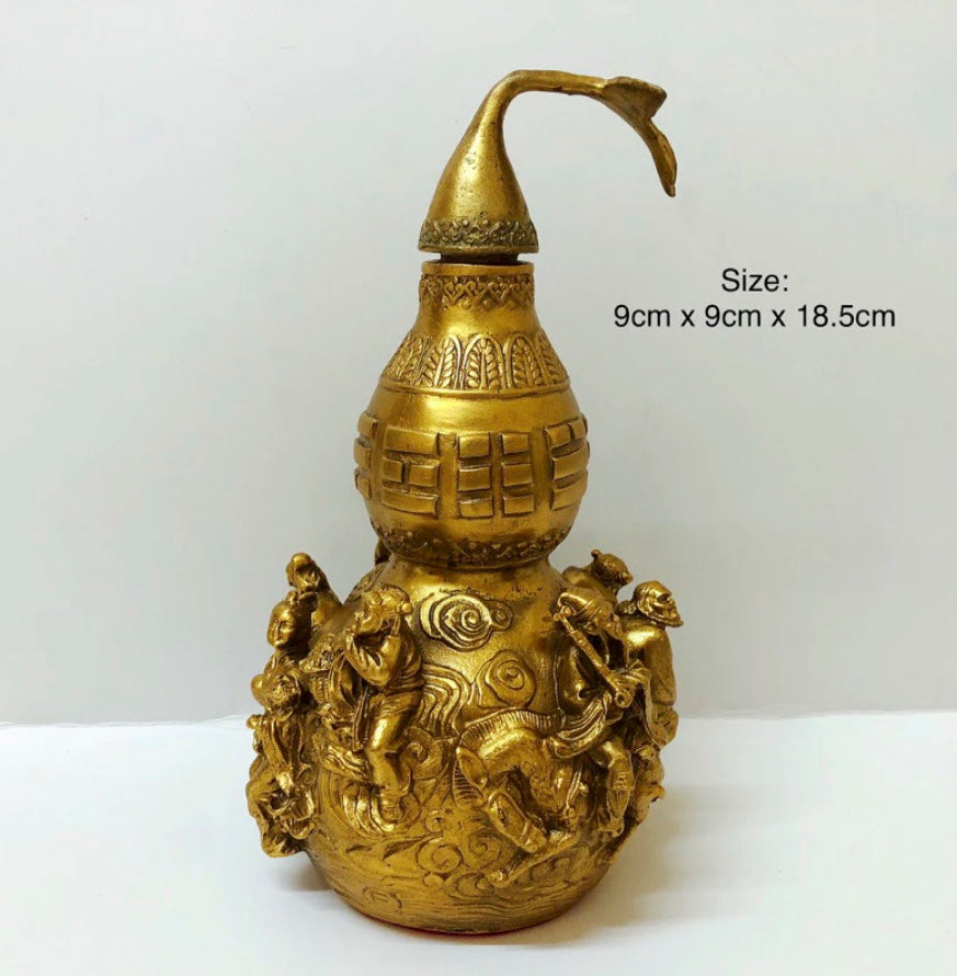 Fengshui Brass Wu Lou with 3D 8 Immortals Wulou Eight Immortal