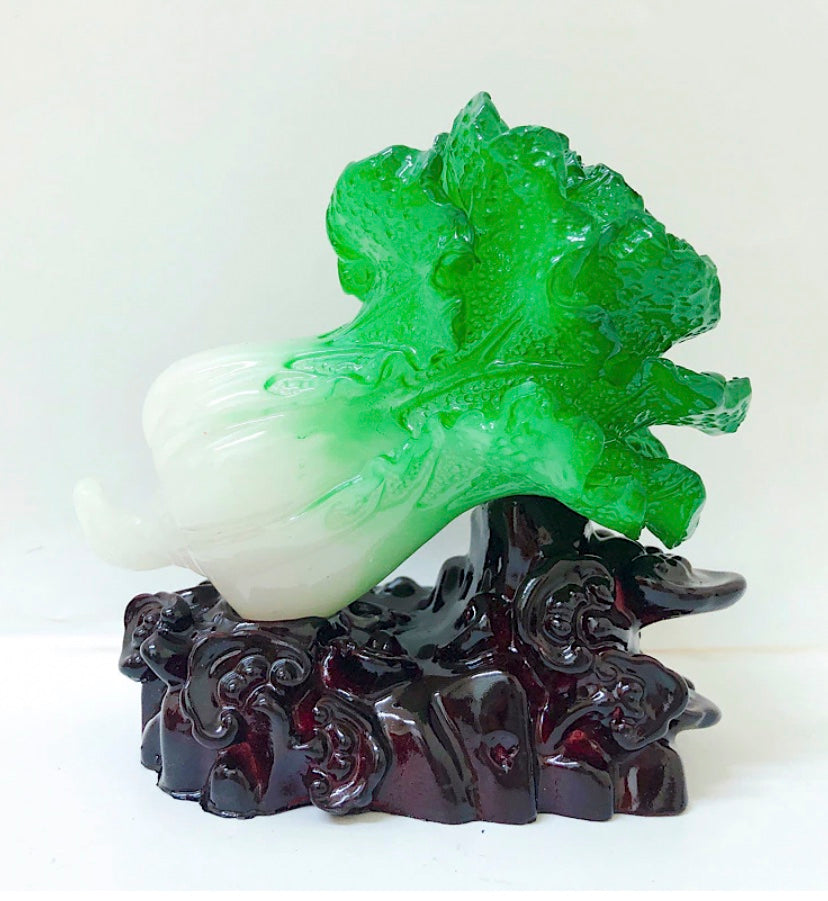 Fengshui Cabbage Hundred Luck Pak Choy Pak Choi Petchay Figurine for Wealth