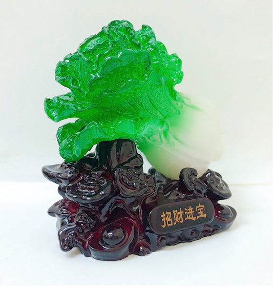 Fengshui Cabbage Hundred Luck Pak Choy Pak Choi Petchay Figurine for Wealth