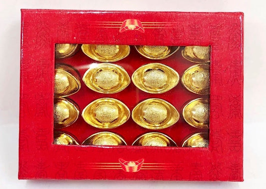 Fengshui Blessed 16PCS/ Set of Gold Ingot Money Bar to Attract Wealth