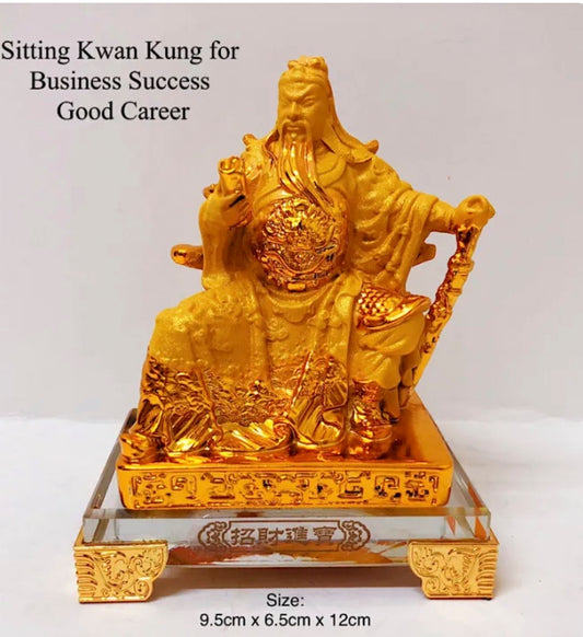 Fengshui Golden Sitting Kwan Kung Kuan Kung for Business Success and Good Career